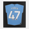 Framed Phil Foden Signed Shirt, Man City Home [Lite]