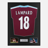 Framed Frank Lampard Signed West Ham United Shirt Home [Classic]