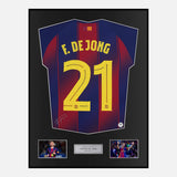 Framed Frenkie de Jong Signed Barcelona Shirt 2025-26 Home [Classic]