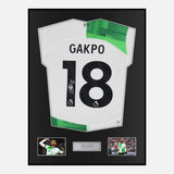 Framed Signed Cody Gakpo Liverpool Shirt 2024-25 Away [Classic]