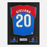 Framed Giuliano Simeone Signed Atletico Madrid Shirt 2025-26 Third away [Classic]