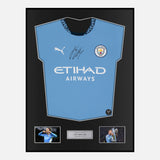 Framed Jack Grealish Signed Manchester City Shirt 2024-25 Home [Classic]