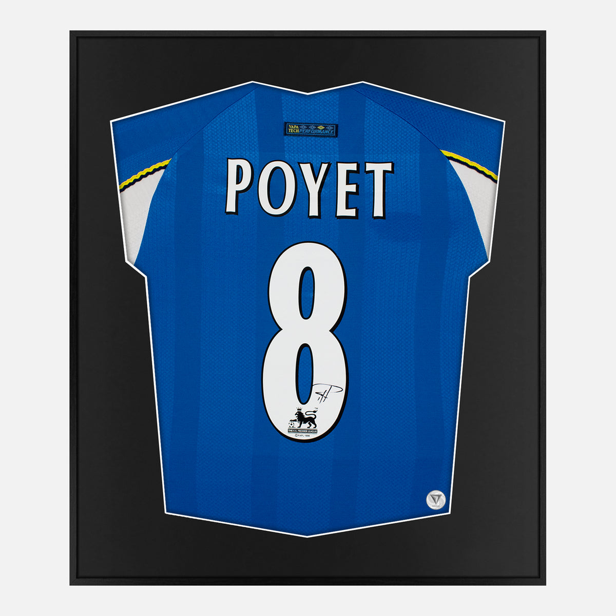 Framed Poyet Signed Shirt, Chelsea, Blue Home [Lite] — Authentic signature with NFC and COA | The Vault