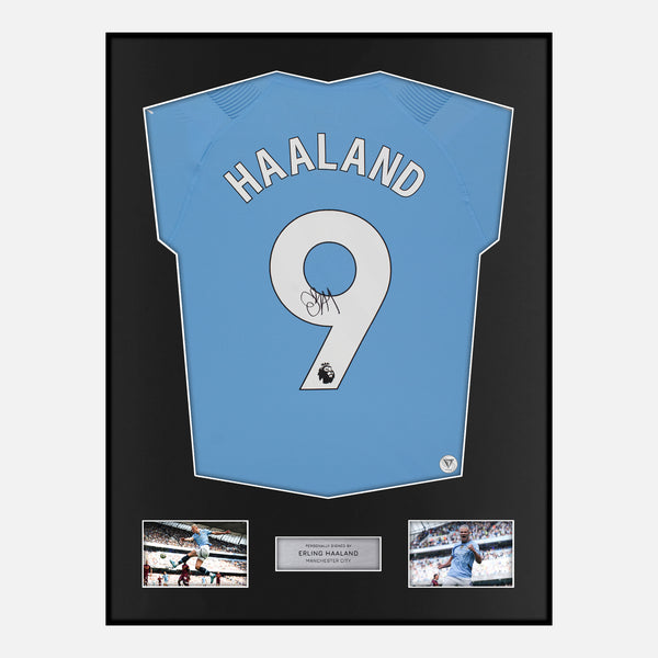 Framed Erling Haaland Signed Manchester City Shirt Player Version [Classic]