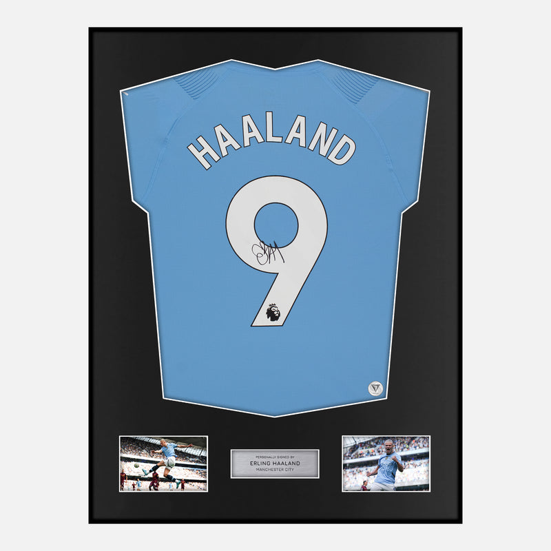 Framed Erling Haaland Signed Manchester City Shirt Player Version [Modern]