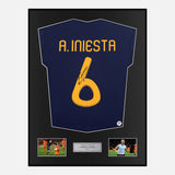 Framed Andres Iniesta Signed Spain Shirt 2010 World Cup [Classic]
