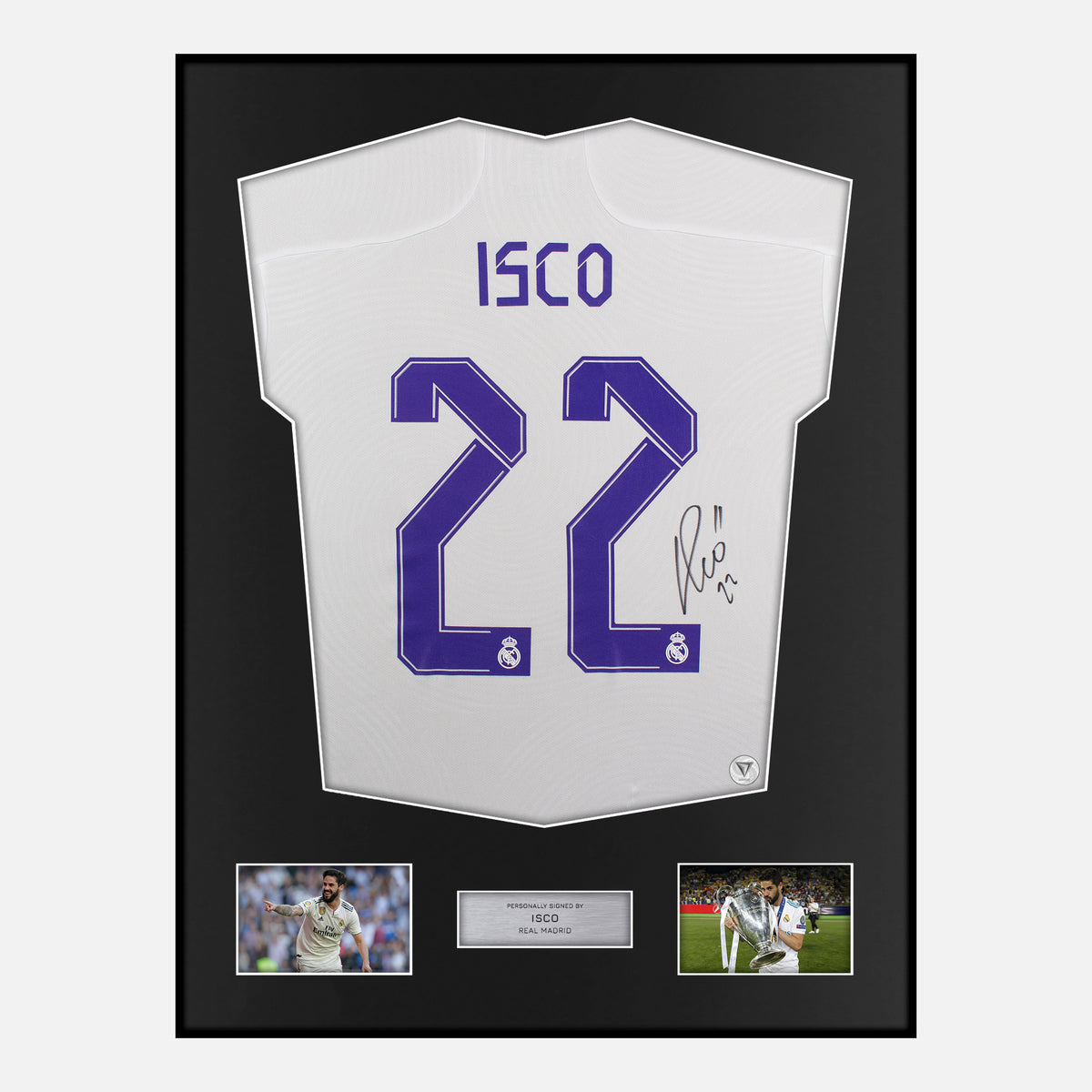 Framed Isco Signed Real Madrid Shirt 2022 CL Winners [Classic] — Verified autograph with NFC and certificate | The Vault