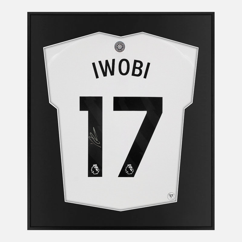 Framed Alex Iwobi Signed Shirt, Fulham White Home [Lite]