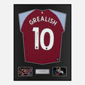 Framed Jack Grealish Signed Aston Villa Shirt 2020-21 Home [Classic]