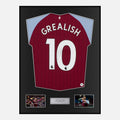 Framed Jack Grealish Signed Aston Villa Shirt 2020-21 Home [Classic]