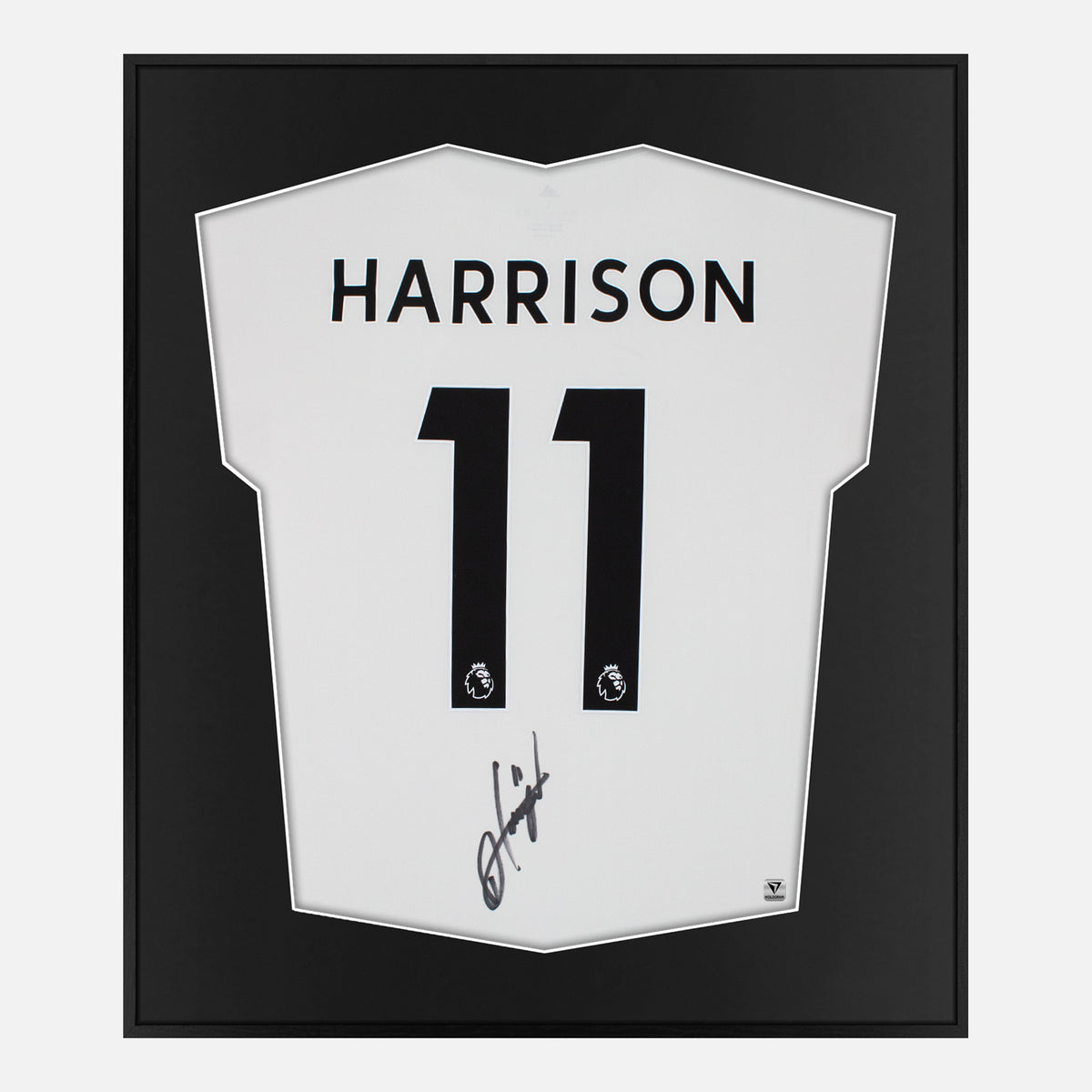 Framed Harrison Signed Shirt, Leeds United [Lite] — Authentic signature with NFC and COA | The Vault