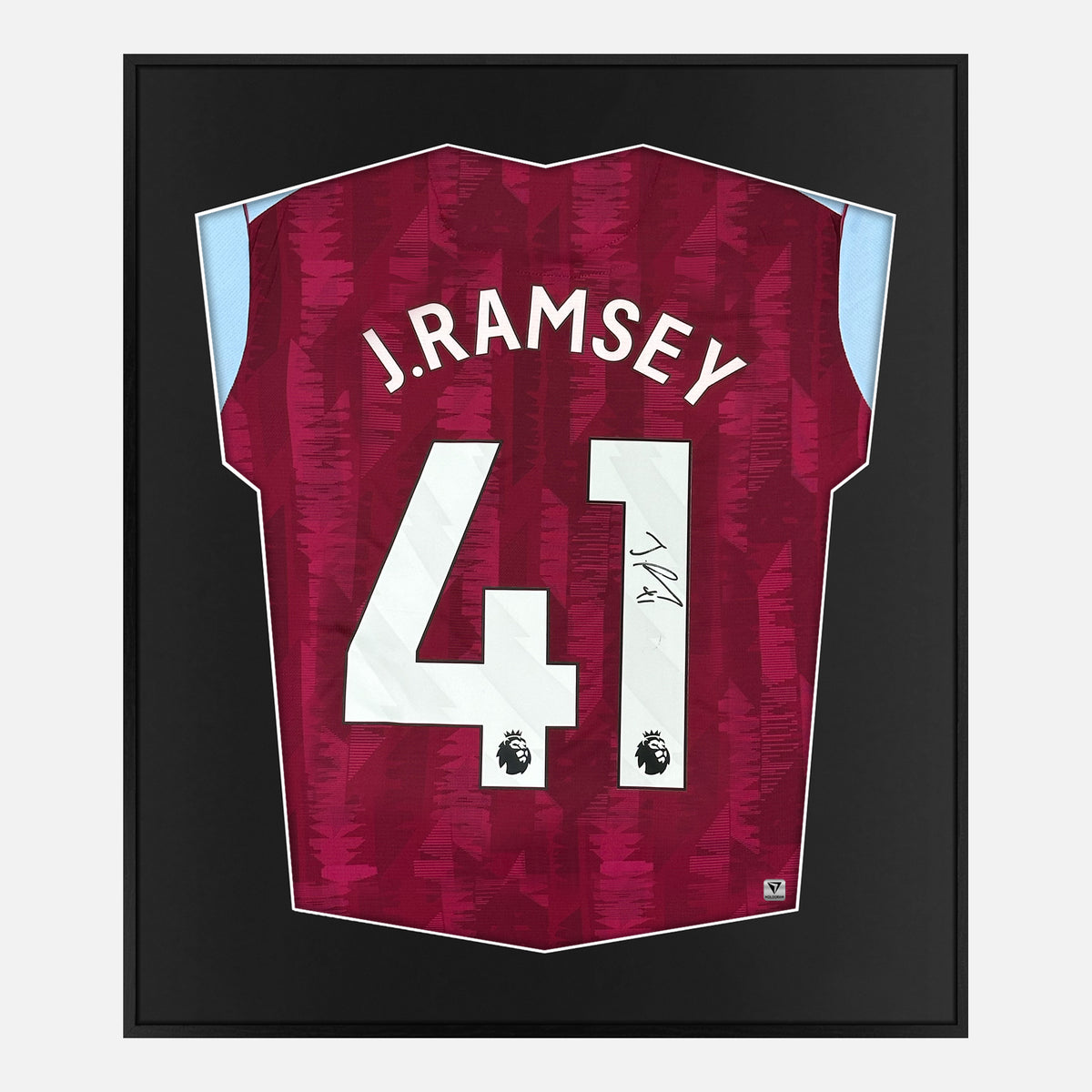 Framed Jacob Ramsey Signed Aston Villa Shirt, Home [Lite] — Authentic signature with NFC and COA | The Vault