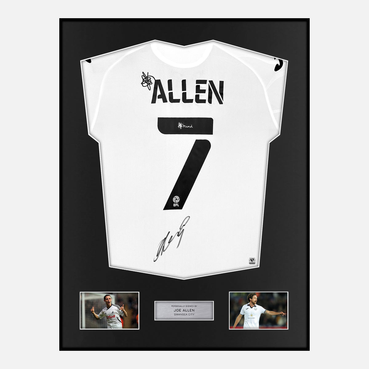 Framed Joe Allen Signed Swansea City Shirt 2022-23 Home [Classic] — Verified autograph with NFC and certificate | The Vault