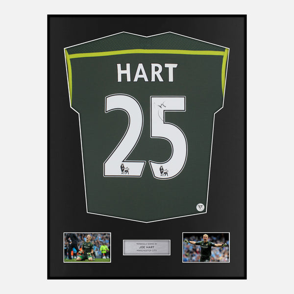 Framed Joe Hart Signed Manchester City Shirt 2011-12 Goalkeeper [Classic]