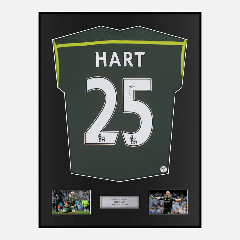 Framed Joe Hart Signed Manchester City Shirt 2011-12 Goalkeeper [Classic]