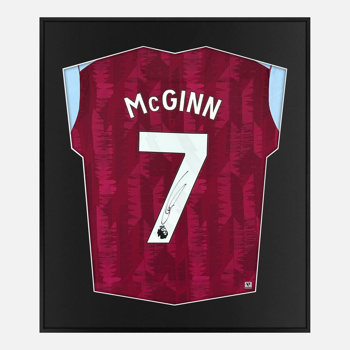 Framed McGinn Signed Shirt, Aston Villa Home [Lite] — Authentic signature with NFC and COA | The Vault
