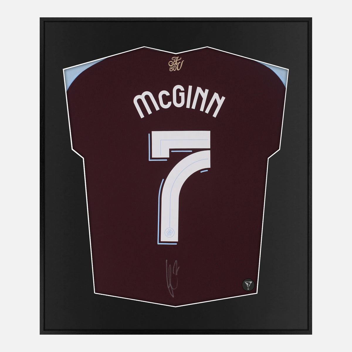 Framed McGinn Signed Shirt, Aston Villa Cup 2024-25 [Lite] — Lite framed Aston Villa shirt signed by John McGinn | The Vault