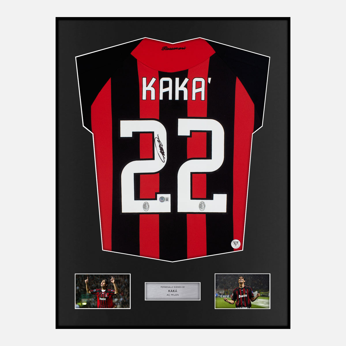 Framed Kaka Signed AC Milan Shirt Home 2008-09 [Classic] — Verified autograph with NFC and certificate | The Vault
