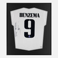 Framed Karim Benzema Signed Real Madrid Kit Home 9 [Lite]