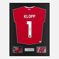 Framed Signed Jurgen Klopp Liverpool Shirt 2023-24 Home [Classic]