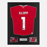 Framed Signed Jurgen Klopp Liverpool Shirt 2023-24 Home [Classic]