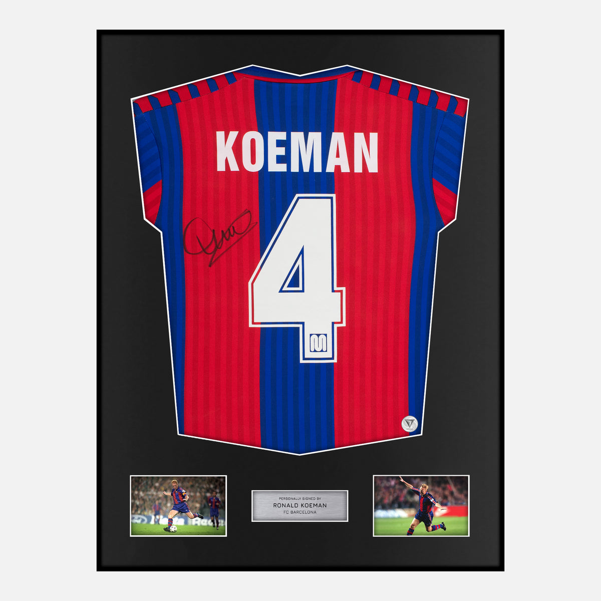 Framed Ronald Koeman Signed Barcelona Shirt 1991-92 Home [Classic] — Verified autograph with NFC and certificate | The Vault