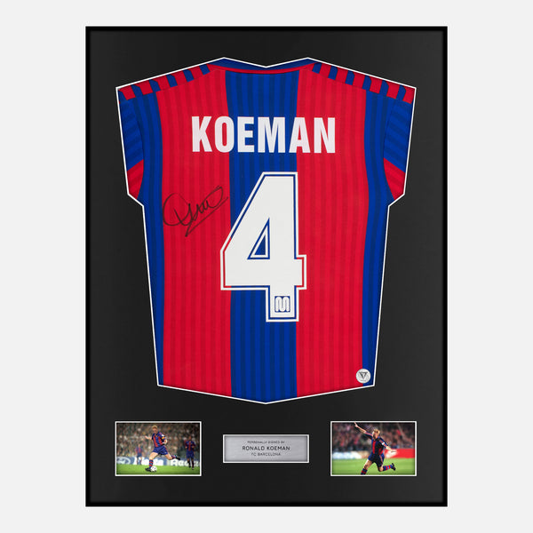 Framed Ronald Koeman Signed Barcelona Shirt 1991-92 Home [Classic]