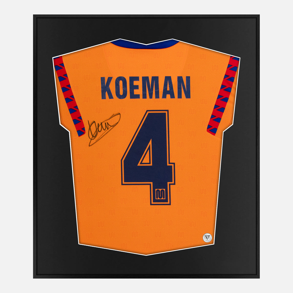 Framed Koeman Signed Shirt, Barcelona 1992 European Cup Winners [Lite] — Authentic signature with NFC and COA | The Vault