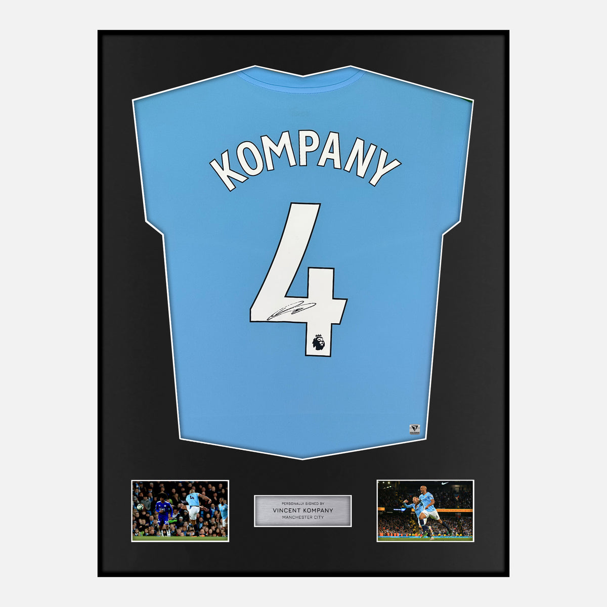 Framed Vincent Kompany Signed Manchester City Shirt [Classic] — Verified autograph with NFC and certificate | The Vault
