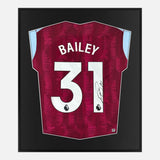 Framed Leon Bailey Signed Shirt, Aston Villa Home [Mini]