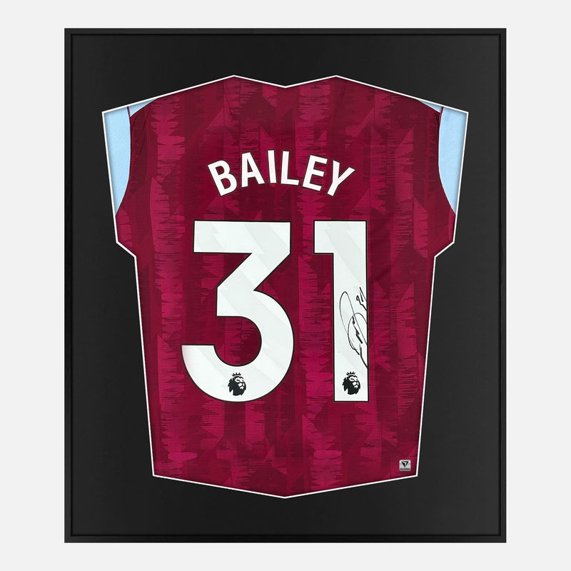 Framed Leon Bailey Signed Shirt, Aston Villa Home [Mini]