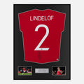 Framed Victor Lindelof Signed Manchester United Shirt Home 2022-23 [Classic]