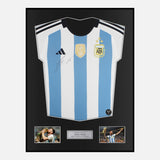 Framed Lionel Messi Signed Argentina Shirt 2022 World Cup Winners [Classic]