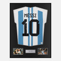 Framed Lionel Messi Signed Argentina Shirt 2022 World Cup [Classic]