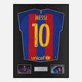 Framed Lionel Messi Signed Barcelona Shirt 2016-17 Home [Classic]