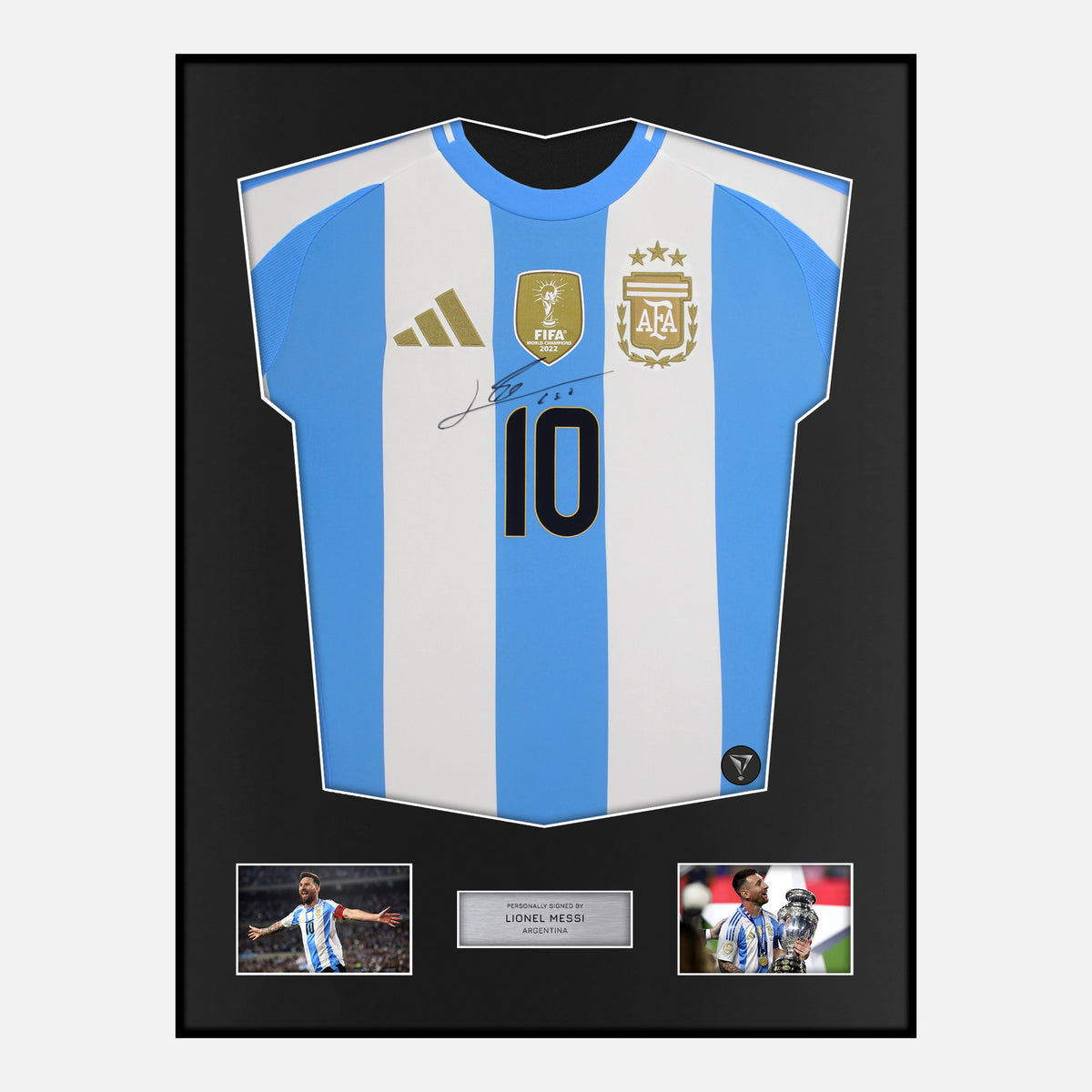 Framed Lionel Messi Signed Argentina Shirt Copa America [Classic] — Classic framed Argentina shirt signed by Lionel Messi | The Vault