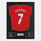Framed Luis Suarez Signed Liverpool Shirt 2012-13 Home [Classic]