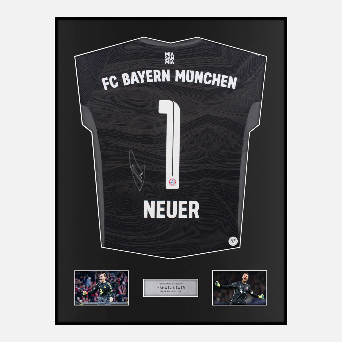 Framed Manuel Neuer Signed Bayern Munich Shirt GK 2021-22 [Classic] — Classic framed Bayern Munich shirt signed by Manuel Neuer | The Vault