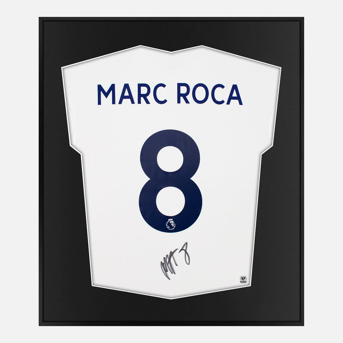 Framed Marc Roca Signed Shirt, Leeds United [Lite] — Authentic signature with NFC and COA | The Vault