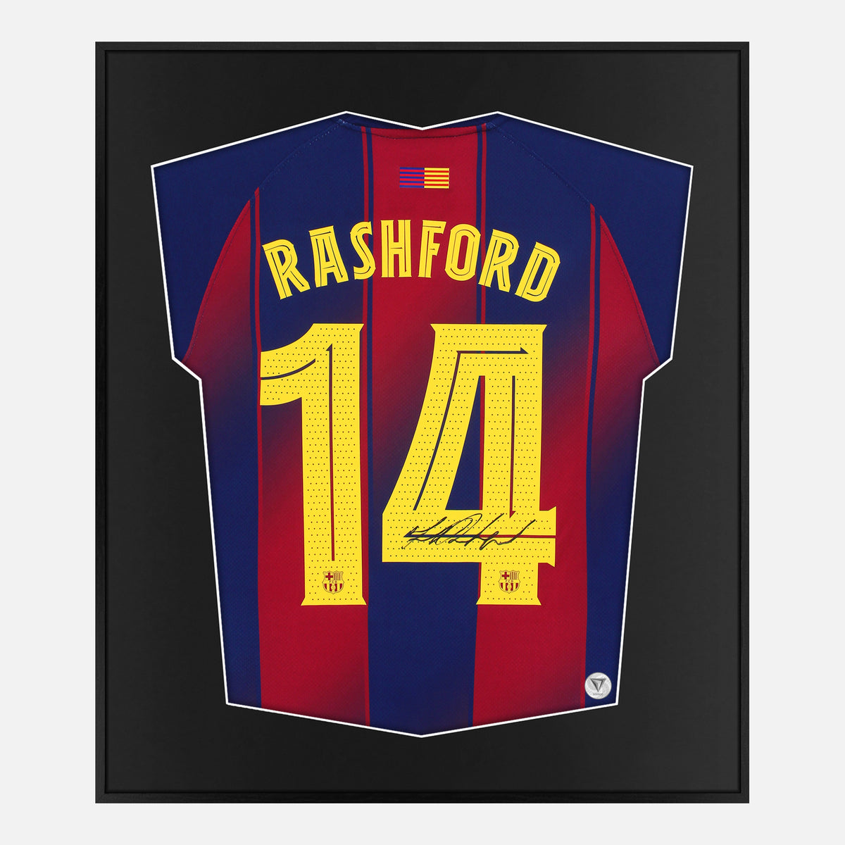 Framed Rashford Signed Shirt, Barcelona Home Jersey [Lite] — Authentic signature with NFC and COA | The Vault