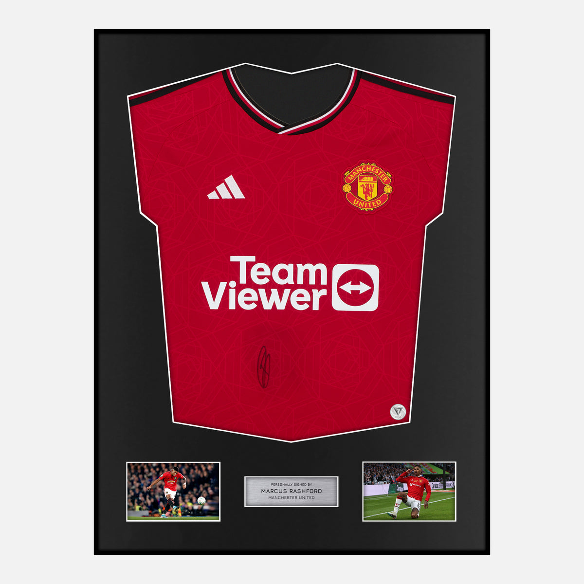 Framed Signed Marcus Rashford Manchester United Shirt [Classic] — Verified autograph with NFC and certificate | The Vault