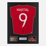 Framed Anthony Martial Signed Manchester United Shirt Home 2022-23 [Classic]