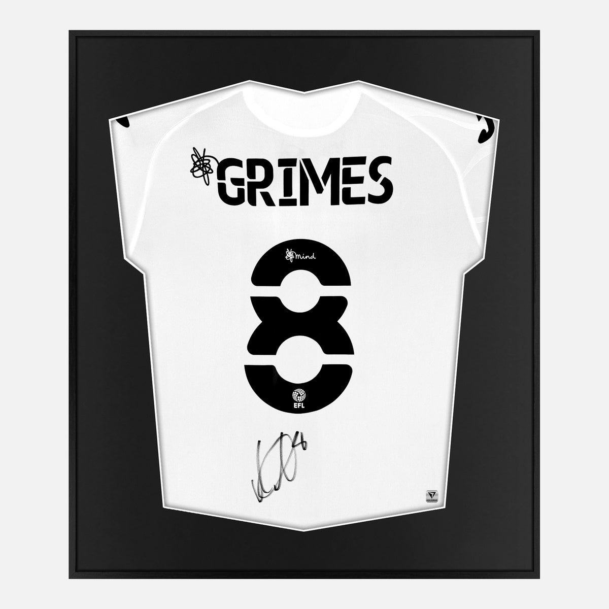 Framed Matt Grimes Signed Swansea City Shirt, Number 8 [Lite] — Authentic signature with NFC and COA | The Vault