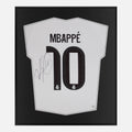 Framed Mbappe Signed Shirt, Real Madrid Home 10 Jersey [Lite]