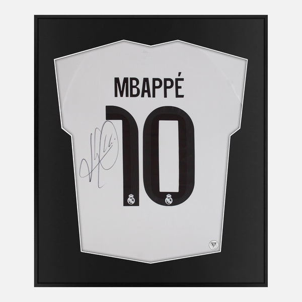 Framed Mbappe Signed Shirt, Real Madrid Home 10 Jersey [Lite]