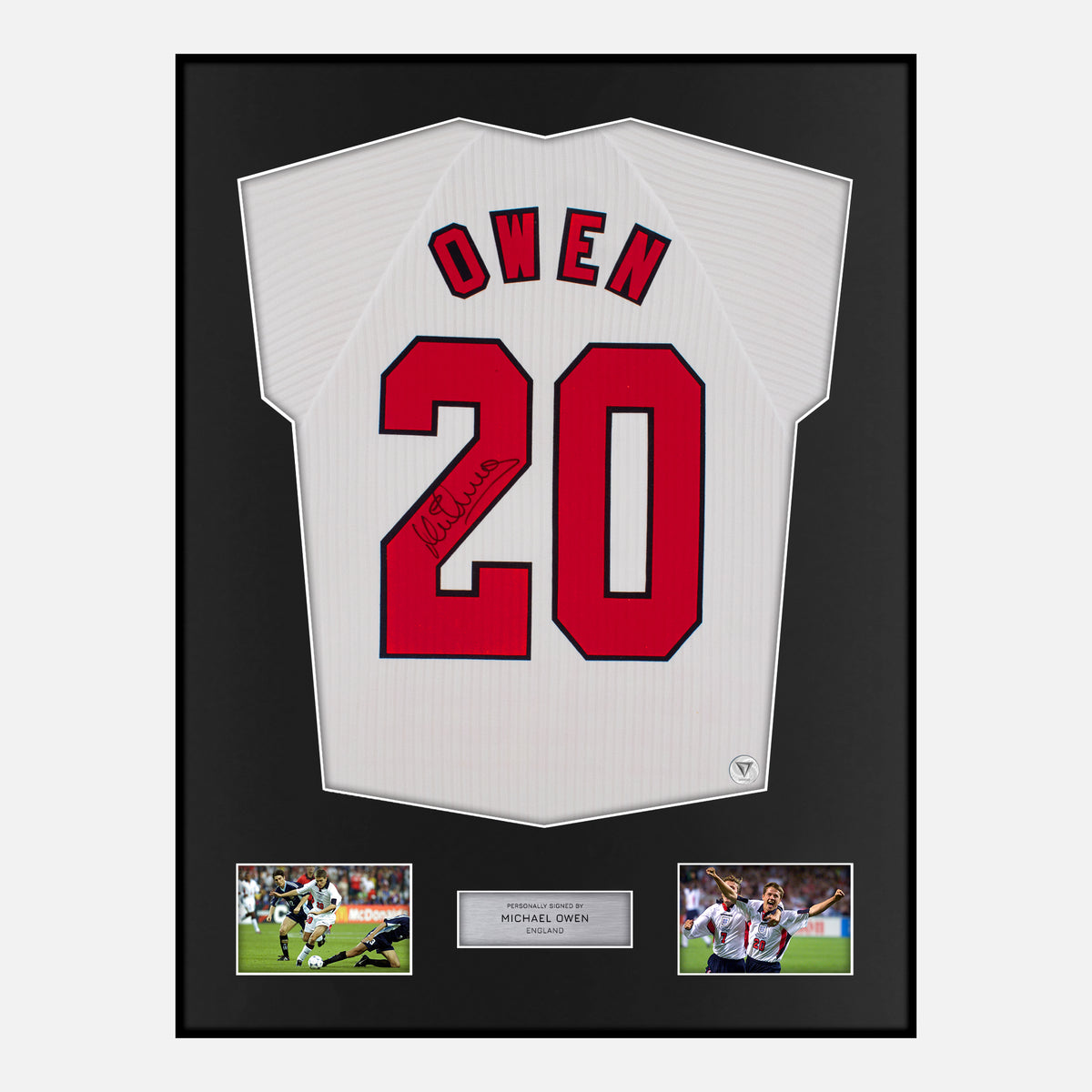 Framed Michael Owen Signed England Shirt 1998 [Classic] — Verified autograph with NFC and certificate | The Vault