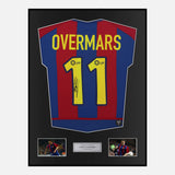Framed Marc Overmars Signed Barcelona Shirt Home 2002-03 [Classic]