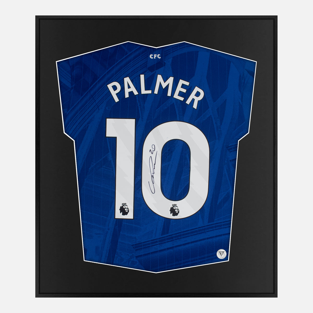 Framed Cole Palmer Signed Chelsea Shirt, Blue Home [Lite] — Authentic signature with NFC and COA | The Vault
