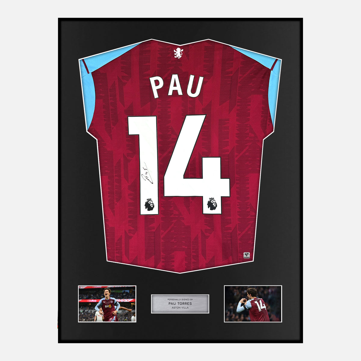 Framed Pau Torres Signed Aston Villa Shirt 2023-24 Home [Classic] — Verified autograph with NFC and certificate | The Vault
