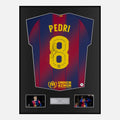Framed Pedri Signed Barcelona Shirt 2025-26 Home [Classic]